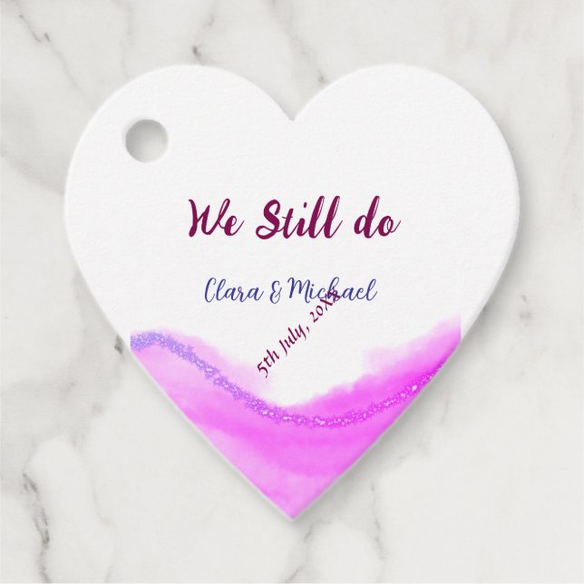 Wir machen immer noch rosa lila Aquarellfarben Gli Geschenkanhänger (Vorderseite)