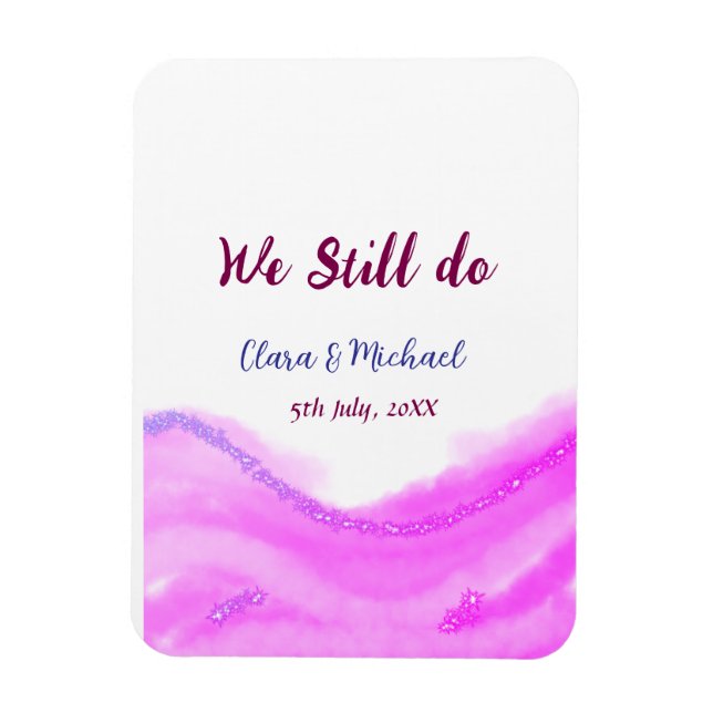 Wir machen immer noch rosa lila Aquarellfarben Gli Magnet (Vertikal)