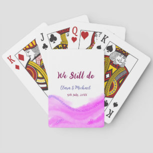 Wir machen immer noch rosa lila Aquarellfarben Gli Spielkarten