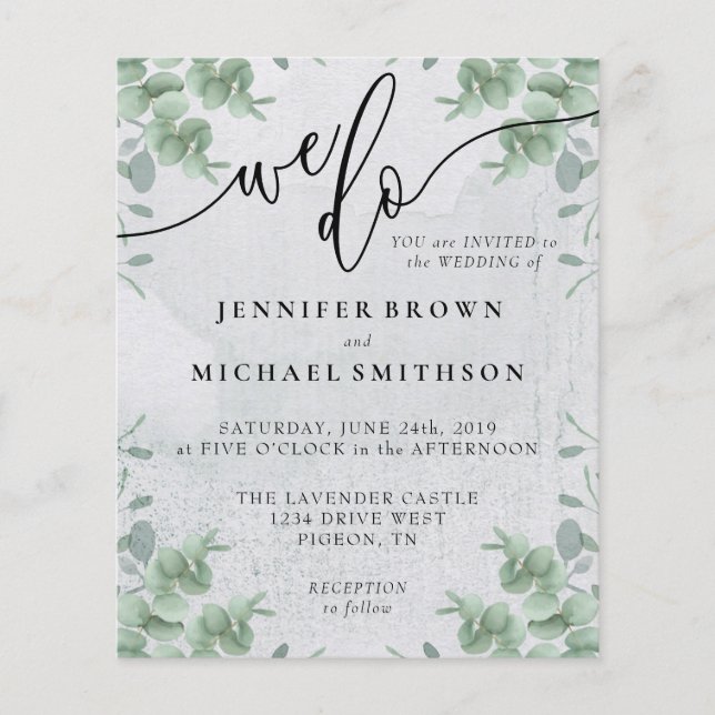 Wir machen Kalligrafie Grüne Eukalyptus Haushalt Flyer (Vorne)