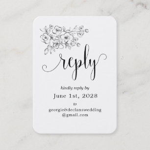 Wir machen kalligraphische Hochzeiten Online-RSVP- Visitenkarte