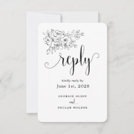 Wir machen kalligraphische Hochzeiten RSVP Karte