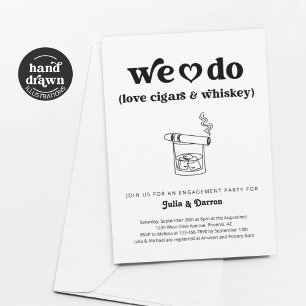 Wir machen Liebe Cigars & Whiskey Engagement Party Einladung