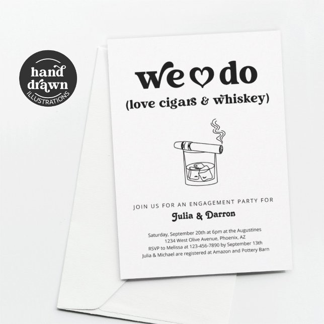 Wir machen Liebe Cigars & Whiskey Engagement Party Einladung (Von Creator hochgeladen)