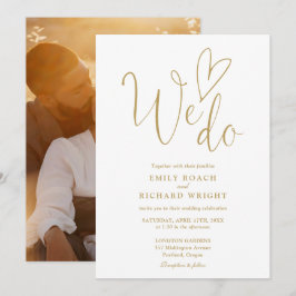Wir machen Liebe Herz Foto Elegante Hochzeit Einladung
