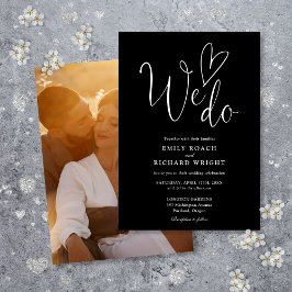 Wir machen Liebe Herz Foto Schwarz-Weiß Hochzeit Einladung