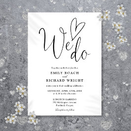 Wir machen Liebe Herzschrift Schwarz-Weiß Hochzeit Einladung
