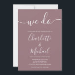 Wir machen Mauve Signature Script Hochzeit Einladung<br><div class="desc">Elegante und lila Unterschrift Hochzeitseinladung mit den prächtigen Stilnamen,  diese stilvolle lila und weiße Hochzeitseinladung kann mit Ihren Informationen in schicken weißen Schriften personalisiert werden. Entwickelt von Thisisnotme©</div>