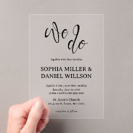 Wir machen Minimalistische kalligraphische Hochzei Acryleinladungen