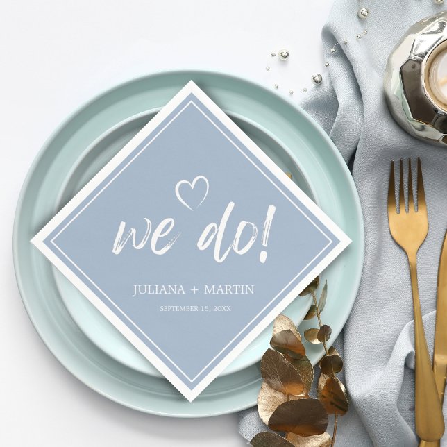 Wir machen Minimalistische, moderne Blue Wedding Serviette (Von Creator hochgeladen)