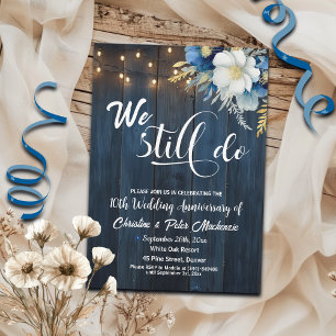 Wir machen noch 10. Wedding Anniversary String Lig Einladung
