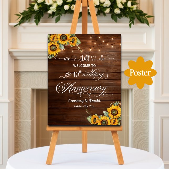 Wir machen noch 10. Wedding Anniversary String Lig Poster (Von Creator hochgeladen)