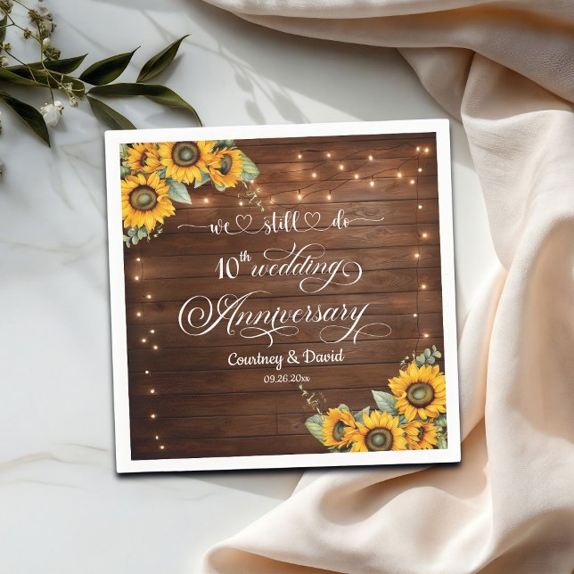 Wir machen noch 10. Wedding Anniversary String Lig Serviette (Von Creator hochgeladen)