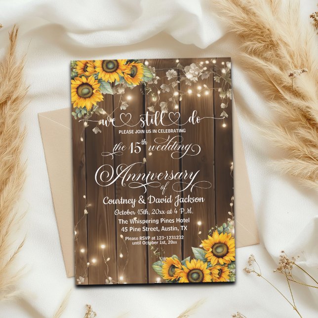 Wir machen noch 15. Wedding Anniversary String Lig Einladung (Von Creator hochgeladen)