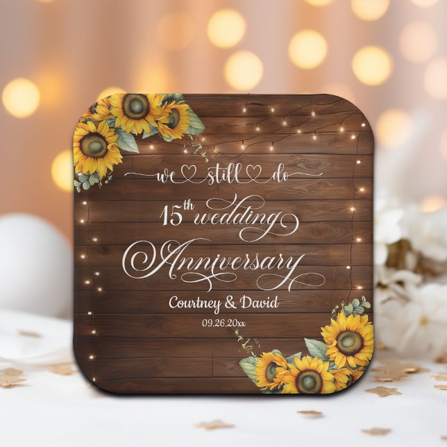 Wir machen noch 15. Wedding Anniversary String Lig Pappteller (Von Creator hochgeladen)