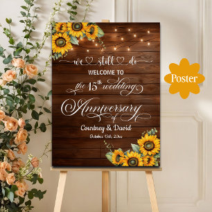 Wir machen noch 15. Wedding Anniversary String Lig Poster