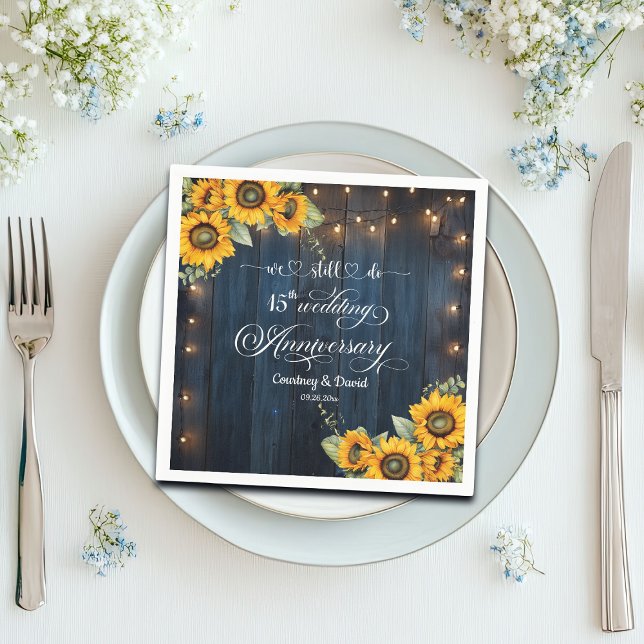 Wir machen noch 15. Wedding Anniversary String Lig Serviette (Von Creator hochgeladen)