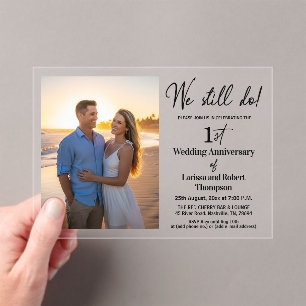 Wir machen noch 1. Hochzeitstag Fotos Acryleinladungen