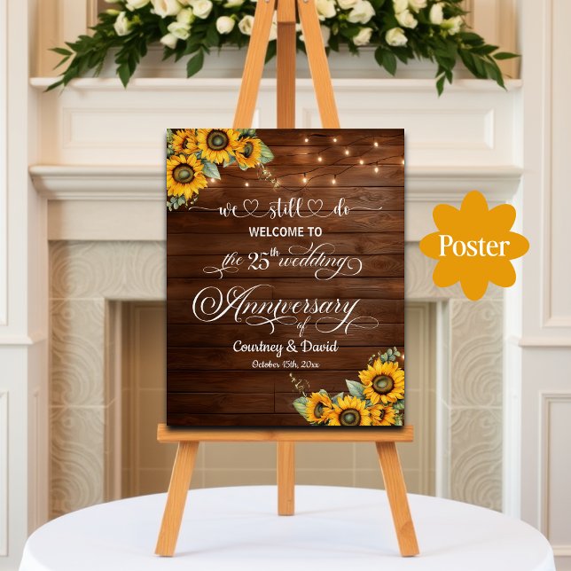 Wir machen noch 25. Wedding Anniversary String Lig Poster (Von Creator hochgeladen)