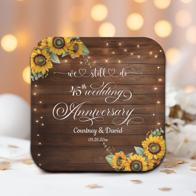Wir machen noch 45. Wedding Anniversary String Lig Pappteller (Von Creator hochgeladen)