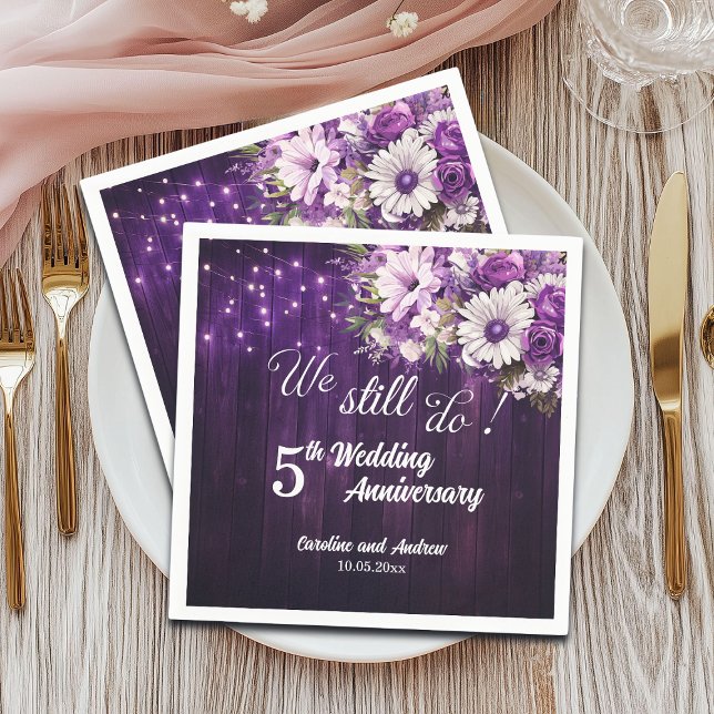 Wir machen noch 5. Hochzeitsjubiläum Lichterkette Serviette (Von Creator hochgeladen)