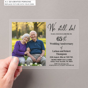 Wir machen noch 65. Hochzeitstag Foto Acryleinladungen