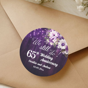 Wir machen noch 65. Hochzeitstag Lichterkette Runder Aufkleber