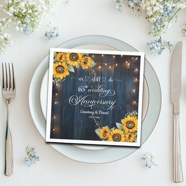 Wir machen noch 65. Wedding Anniversary String Lig Serviette (Von Creator hochgeladen)