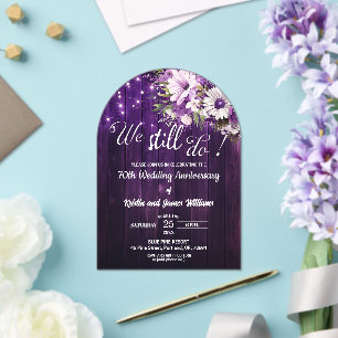 Wir machen noch 70. Hochzeitstag Lichterkette Acryleinladungen