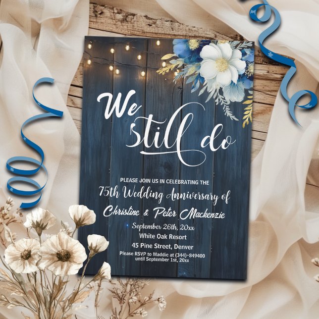 Wir machen noch 75. Wedding Anniversary String Lig Einladung (Von Creator hochgeladen)