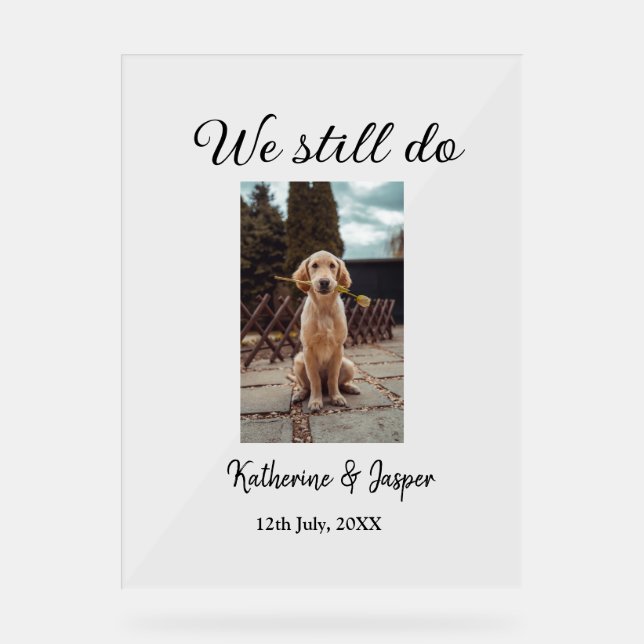 Wir machen noch Ehepaar Foto Name Datum sim Acrylschild (Vorderseite)