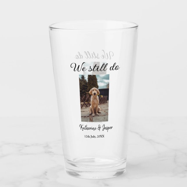 Wir machen noch Ehepaar Foto Name Datum sim Glas (Vorderseite)