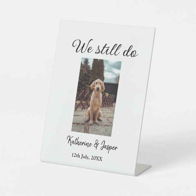 Wir machen noch Ehepaar Foto Name Datum sim Sockelschild (Vorderseite)