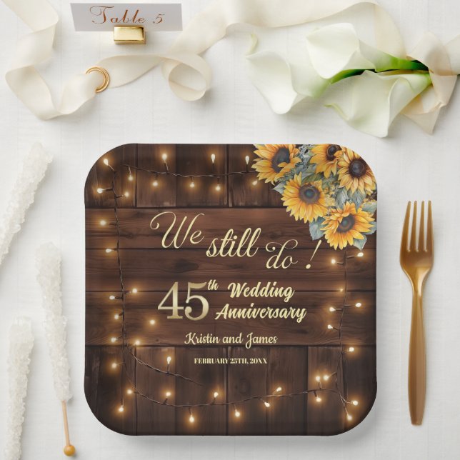 Wir machen noch immer 45. Hochzeitsjubiläum Lichte Pappteller (Hochzeit)