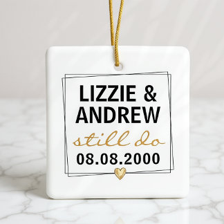 Wir machen noch immer ein Foto zum Hochzeitstag Keramikornament