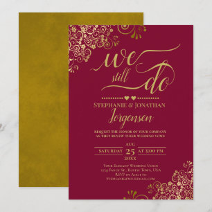 Wir machen noch immer eine elegante Burgundy & Gol Einladung