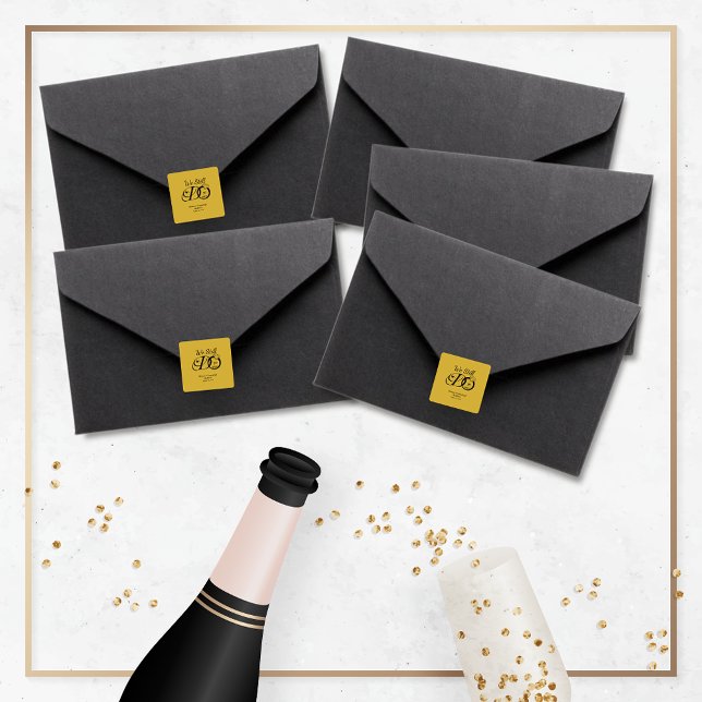 Wir machen noch immer Jubiläumstypografie Gold/Sch Quadratischer Aufkleber (Von Creator hochgeladen)