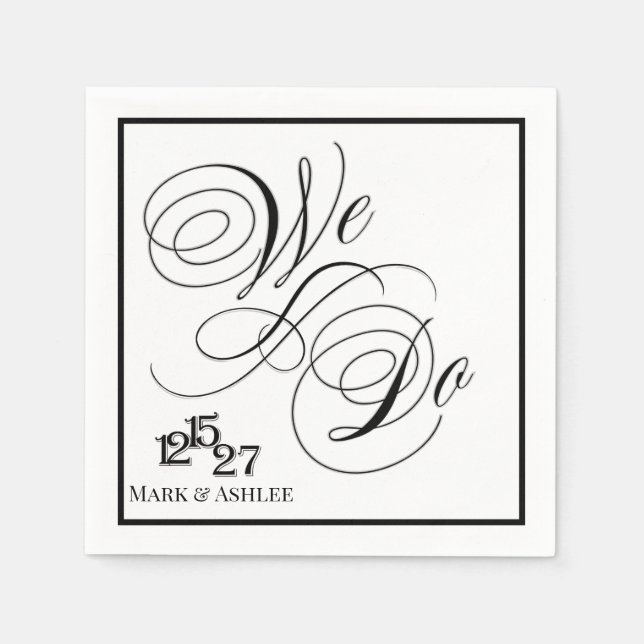 Wir machen personalisierte Hochzeitsservietten Serviette (Vorderseite)