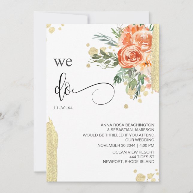 *~* WIR MACHEN Pink Rose UAWG AR15 QR WEDDING Einladung (Vorderseite)