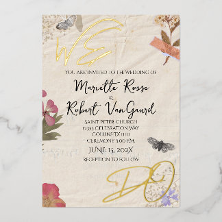 WIR MACHEN Prestige Blume Shabby Garden Chic Hochz Folieneinladung