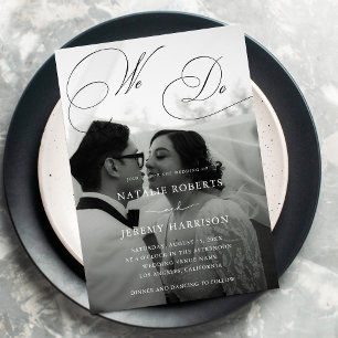 Wir machen Script 2 Fotos QR Code Lässig Hochzeit Einladung