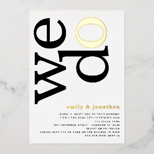 Wir machen stilvollen Text QR Code Gold Real Foil Folieneinladung