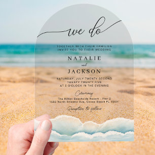 Wir machen Strandhochzeit Acryl-Einladung mit Ozea Acryleinladungen