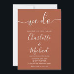 Wir machen Terracotta Moderne Minimalistische Hoch Einladung<br><div class="desc">Elegante Terracotta moderne minimalistische Signatur Einladung mit Signature Stilnamen,  diese stilvolle Hochzeitseinladung kann mit Ihren Informationen in schicken weißen Schriften personalisiert werden. Entwickelt von Thisisnotme©</div>