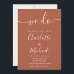 Wir machen Terracotta Moderne Minimalistische Hoch Einladung<br><div class="desc">Elegante Terracotta moderne minimalistische Signatur Einladung mit Signature Stilnamen,  diese stilvolle Hochzeitseinladung kann mit Ihren Informationen in schicken weißen Schriften personalisiert werden. Entwickelt von Thisisnotme©</div>