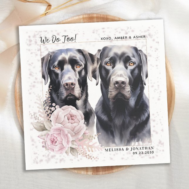 Wir machen zu Labrador Retriever Floral Dog Hochze Serviette (Von Creator hochgeladen)