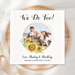 Wir machen zu Sonnenblumen Personalisiertes Foto H Serviette