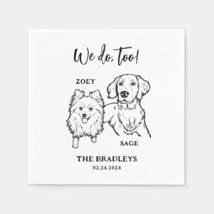 Wir machen zu Spitz Golden Retriever Hunde Hochzei Serviette