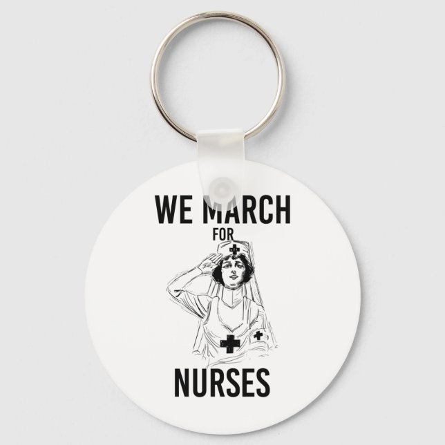 Wir März für Krankenschwestern - Vintage Krankensc Schlüsselanhänger (Vorderseite)