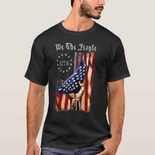 Wir Menschen 1776 amerikanische Fahne 4. Juli Männ T-Shirt